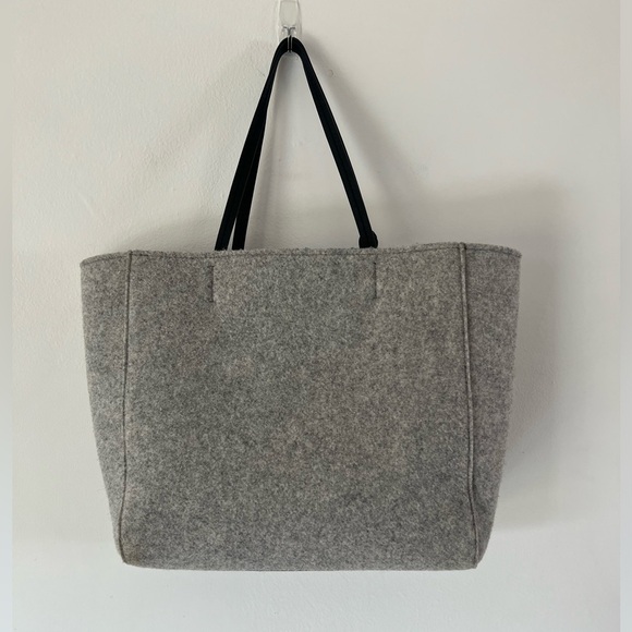 Kate Spade Nouveau York Gray Wool & Leather Structured Tote Bag - Picture 7 of 13